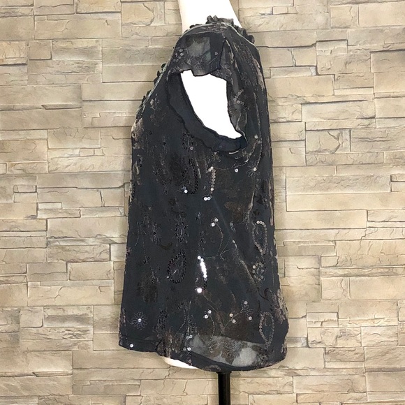 Dark grey velvet and sequin top - Picture 4 of 5